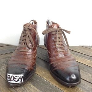 Dries Van Noten croc embossed ankle boots